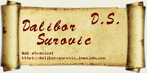 Dalibor Surović vizit kartica